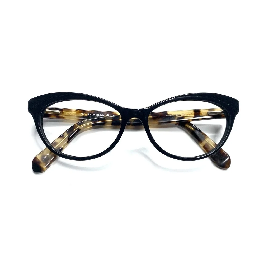 New Kate Spade Black Cat Eye Glasses Brown Tortoise Temples Steffi 807 51 15 135
